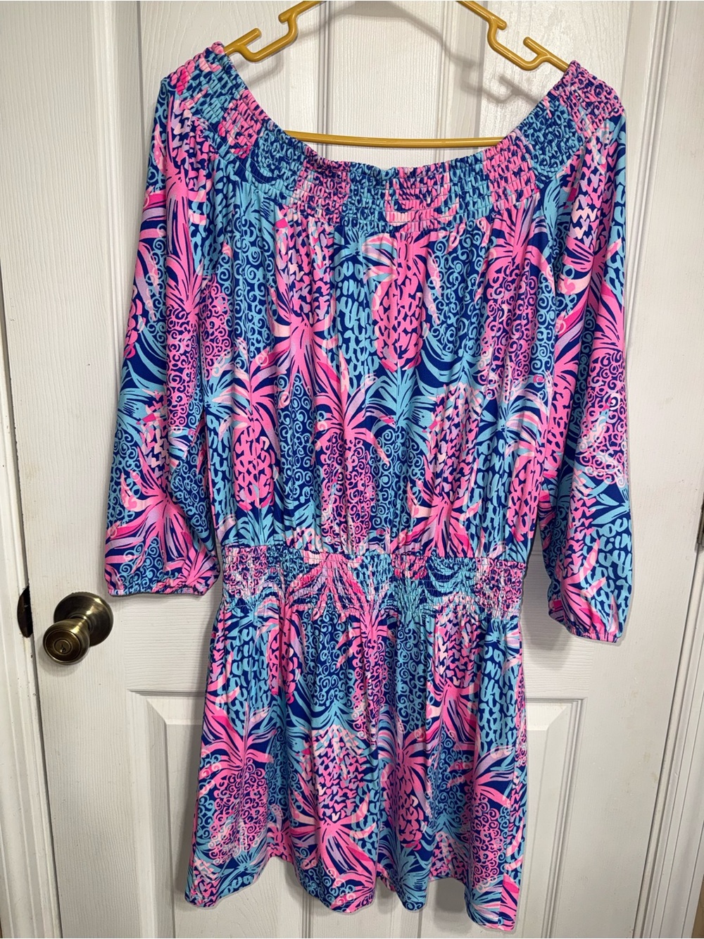 Lilly Pulitzer “Tropic Low Down” Skort/Romper/Dress Off-Shoulder - Picture 3 of 8